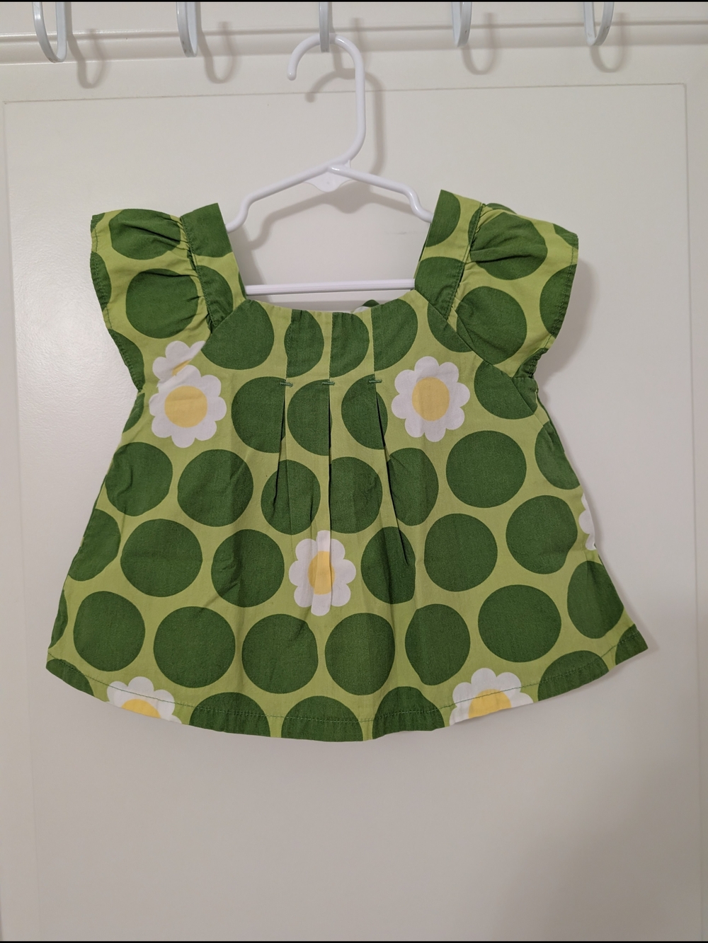 Gymboree A Pop of Daisies Top 12-18M Green Polka Dot Bow 2009
